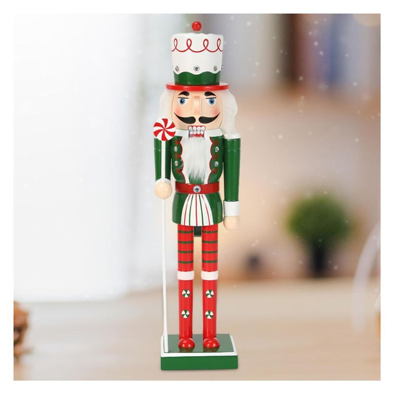 Cascanueces Navide&ntilde;o De Madera Dise&ntilde;o Bast&oacute;n De Caramelo 39cm image number 4.0