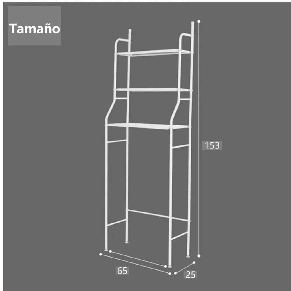 Organizador Estante De Lavadora Baño Metalico Rack 3 Niveles image number 1.0