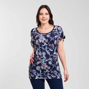 Polera Full Print Manga Corta Cuello Redondo Mujer Sexy Large