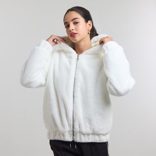 Chaqueta Regular Sherpa Cuello Redondo Con Capucha Mujer Freedom