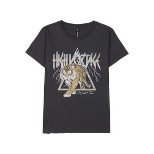 Polera Print Folia Tigre Manga Corta Cuello Redondo Mujer Rolly Go