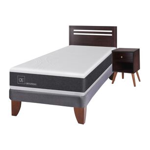Cama Europea Cic Ortopedic / 1.5 Plazas / Base Normal + Set De Maderas