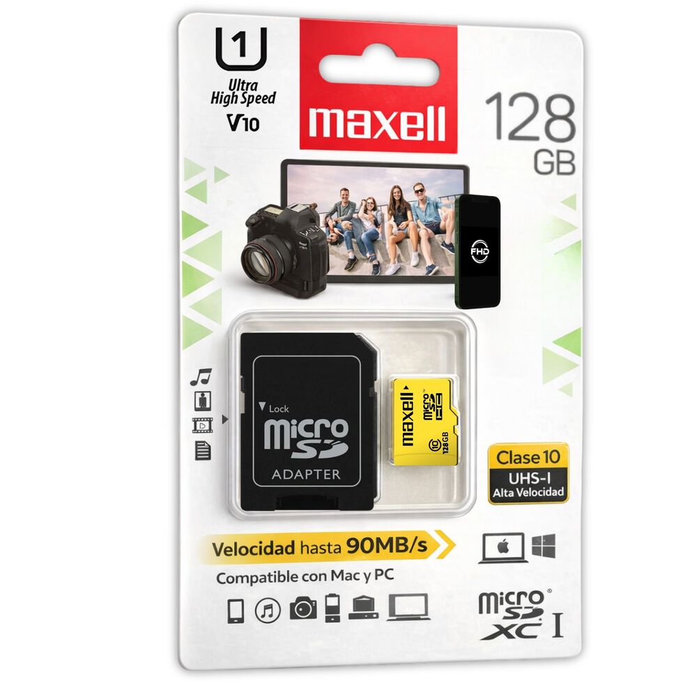Memoria Microsd Maxell 128gb Clase 10 High Speed Uhs-1 image number 0.0