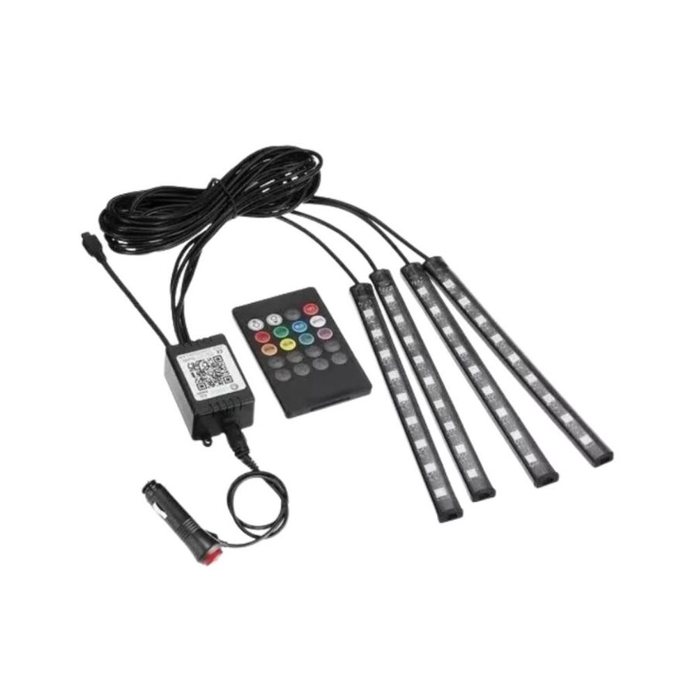 Luz Auto Interior Colores Adhesiva 12led + Control image number 2.0