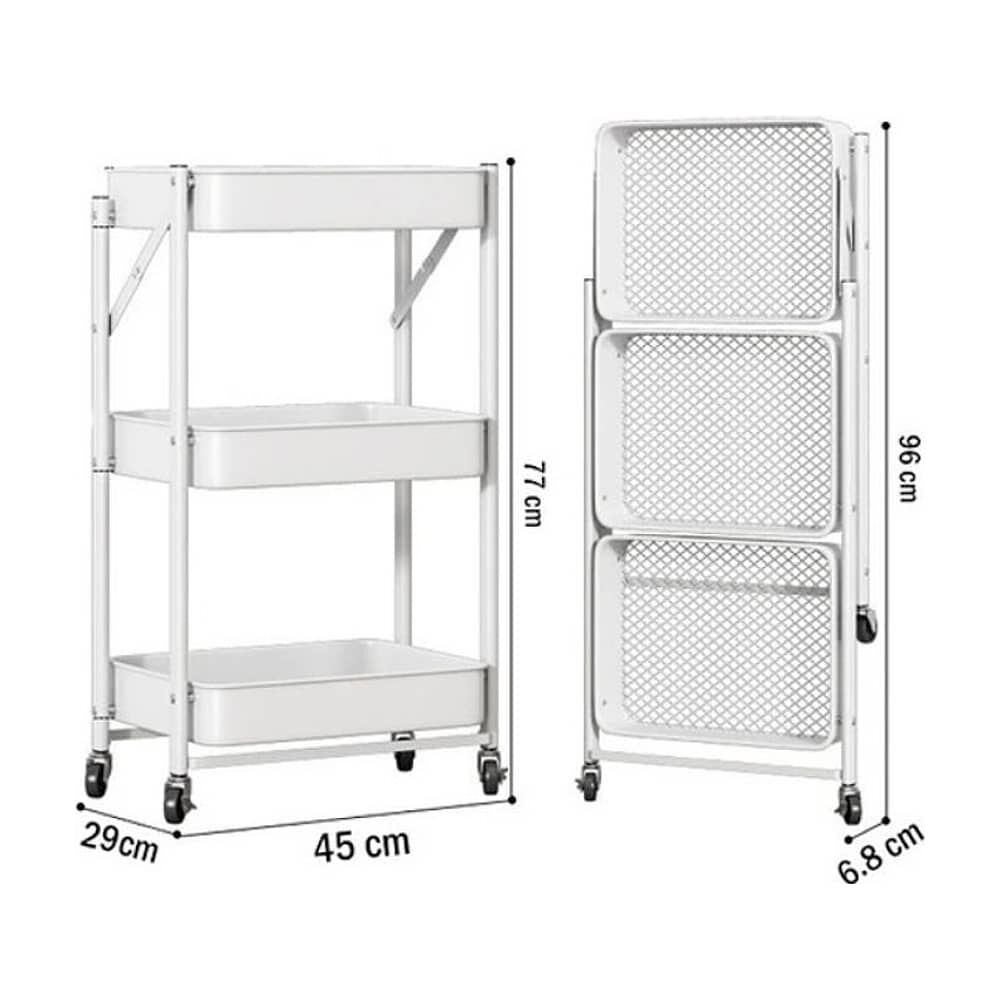 Estante Organizador Plegable Cocina Ba&ntilde;o 3 Niveles Y Ruedas image number 2.0