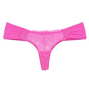 Colaless Lateral Drapeada Y Encaje Rosa 2rios