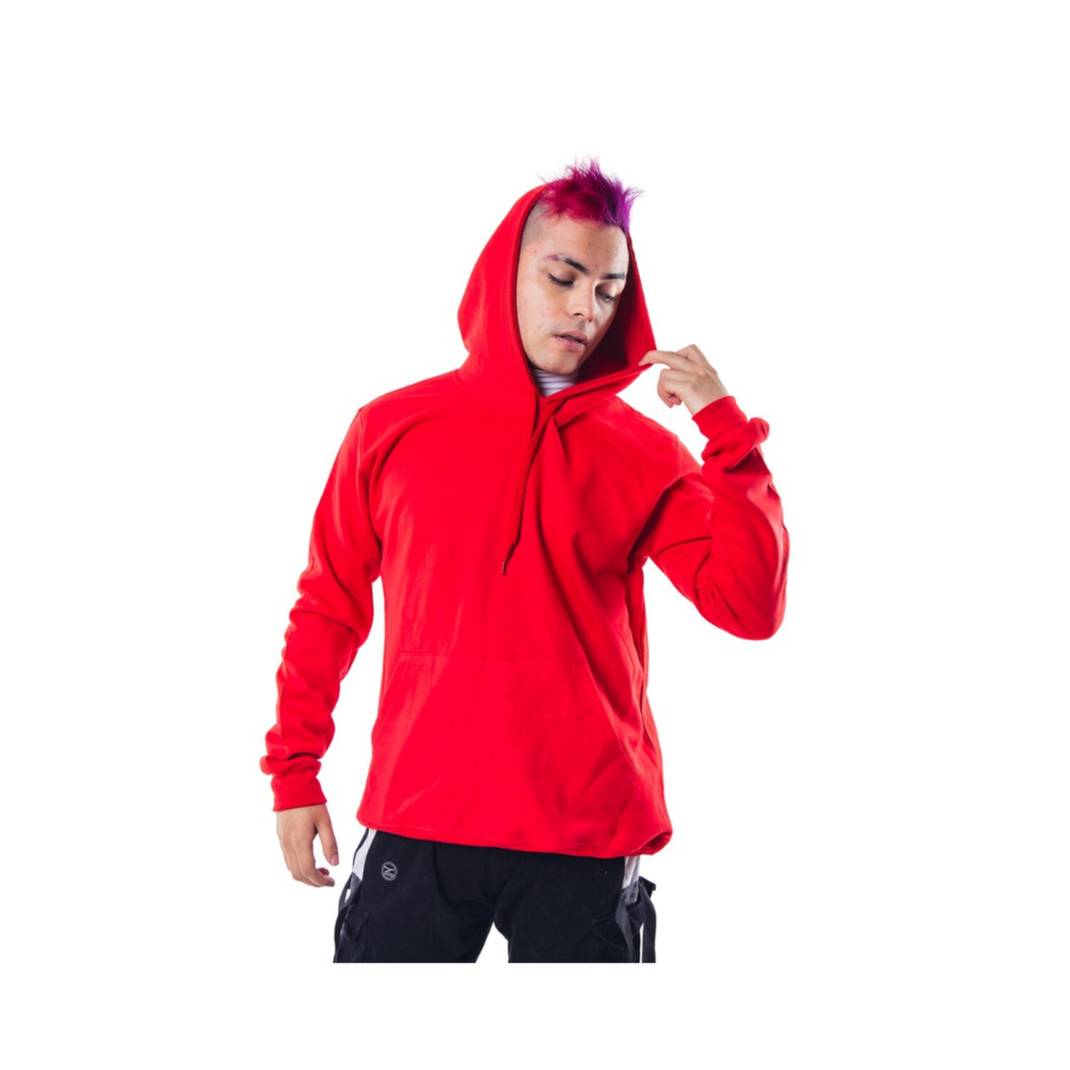 Poleron Rojo Canguro Hombre Relaxed Fit Para Estampar image number 0.0