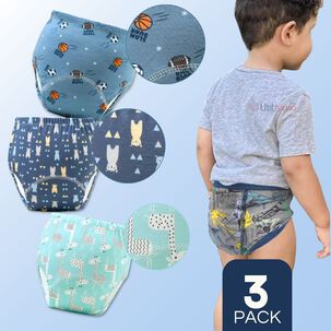 Pack 3 Calzón Calzoncillo Entrenamiento Algodón Absorbente Transpirable Cintura Elástica