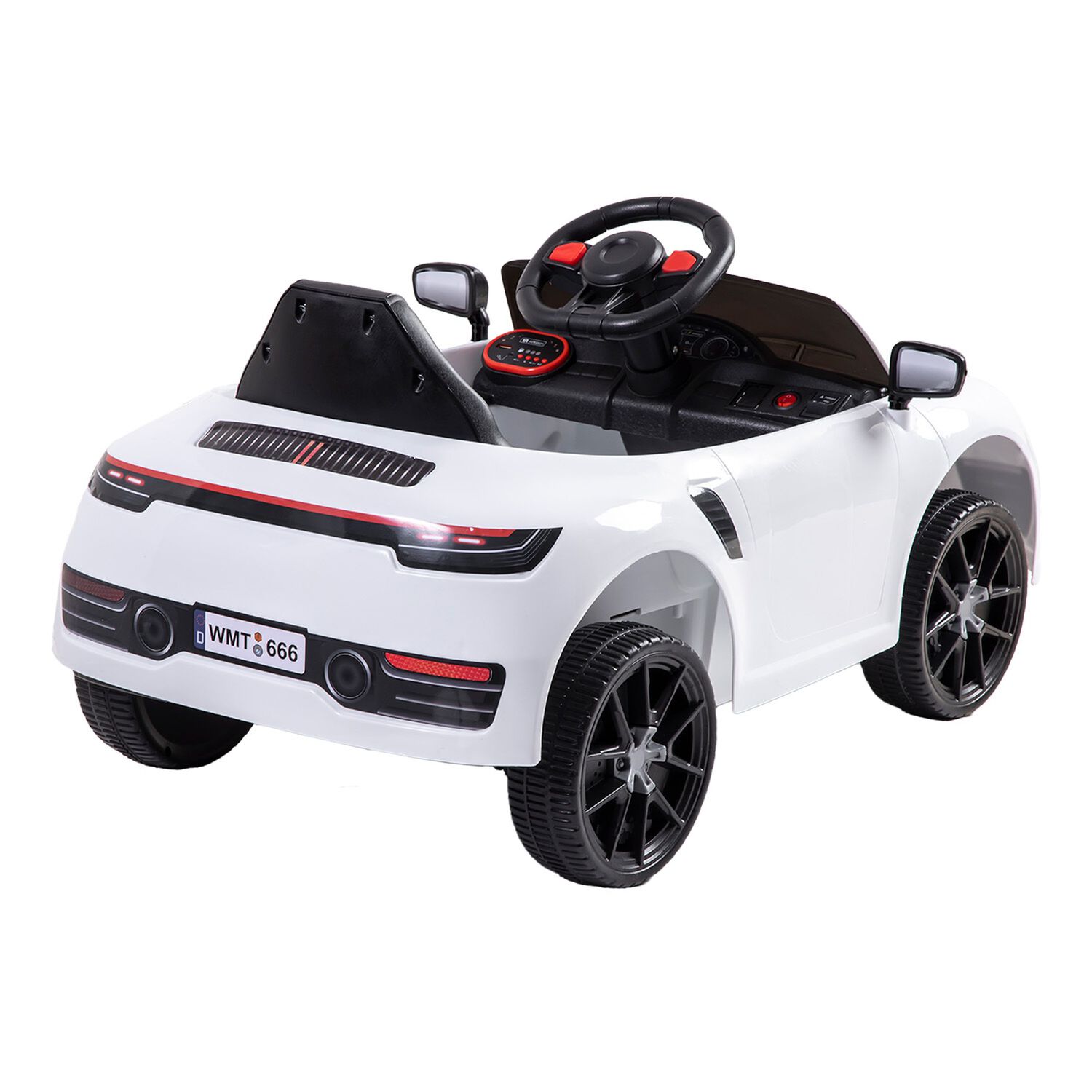 Auto Deportivo El&eacute;ctrico Race Blanco Bebesit image number 3.0