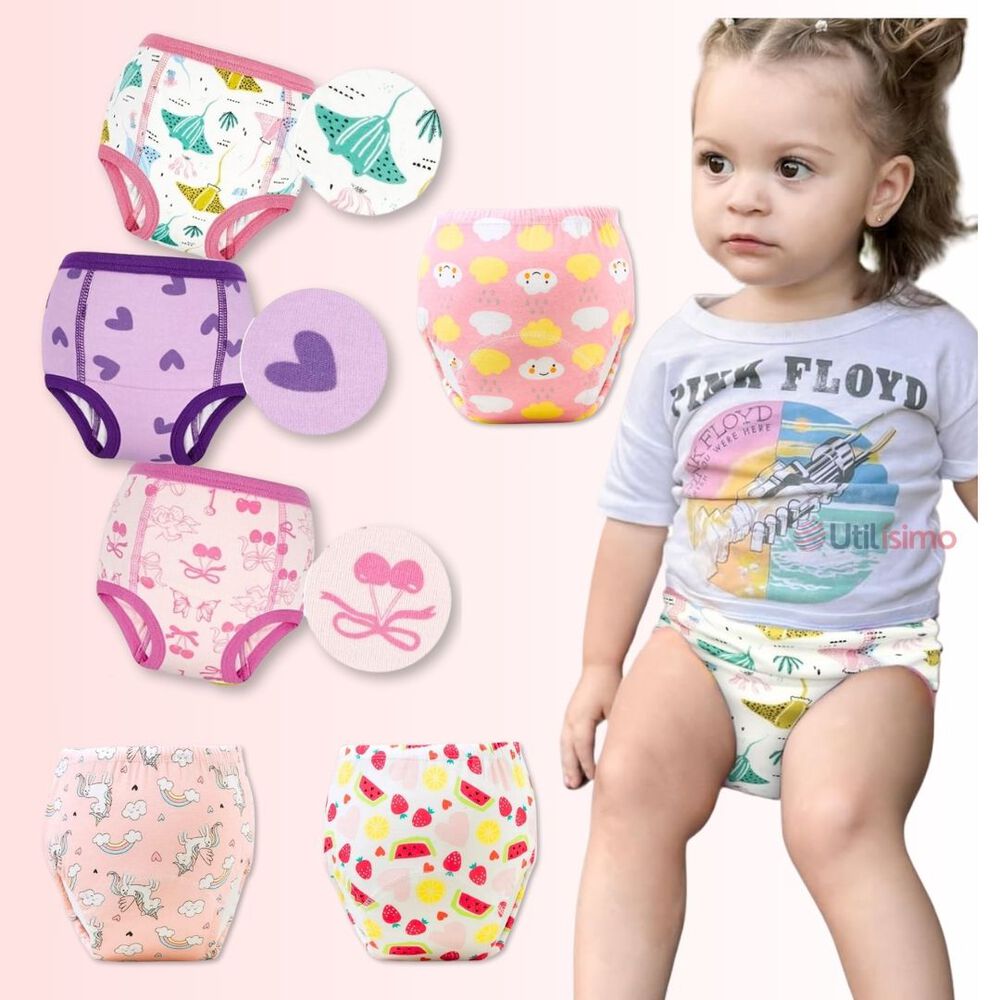 Pack 6 Calz&oacute;n Pantys Ni&ntilde;a Entrenamiento Algod&oacute;n Absorbente Transpirable Cintura El&aacute;stica image number 9.0