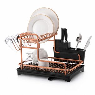 Secaplatos Escurridor De Aluminio 2 Niveles Rose Gold