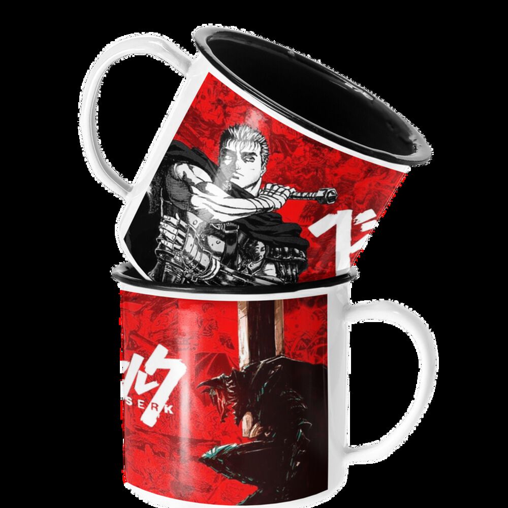 Taza Enlozada Lechera Guts Berserk Anime image number 0.0