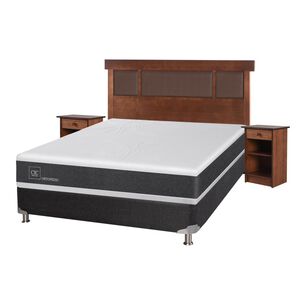 Box Spring Cic Ortopedic / 2 Plazas / Base Normal + Set De Maderas