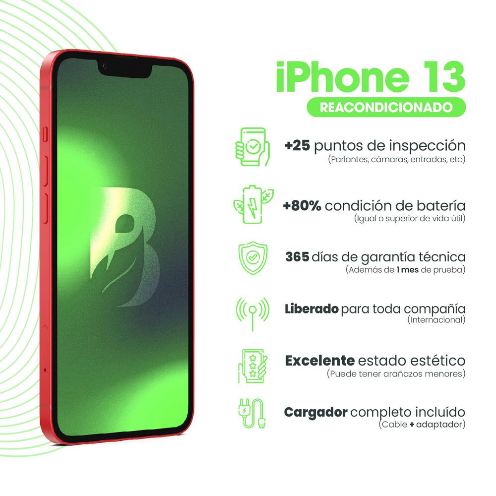 Iphone 13 128gb - Rojo Recondicionado image number 5.0