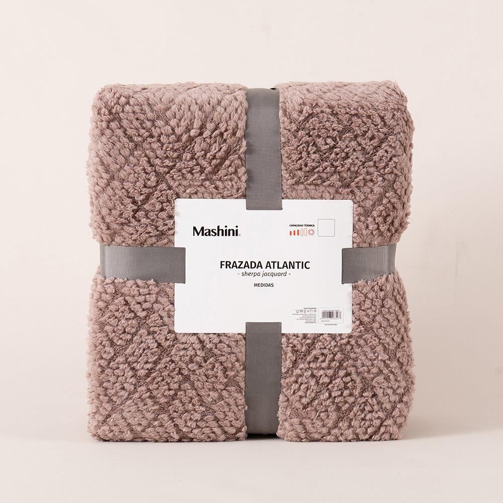 Frazada Jqd Sherpa Atlantic 2 Plazas Taupe image number 3.0