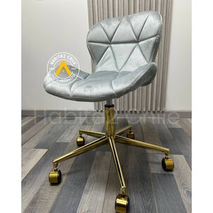 Silla Escritorio Mariposa Felpa Pedestal Dorado