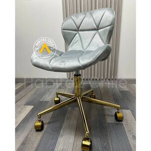 Silla Escritorio Mariposa Felpa Pedestal Dorado