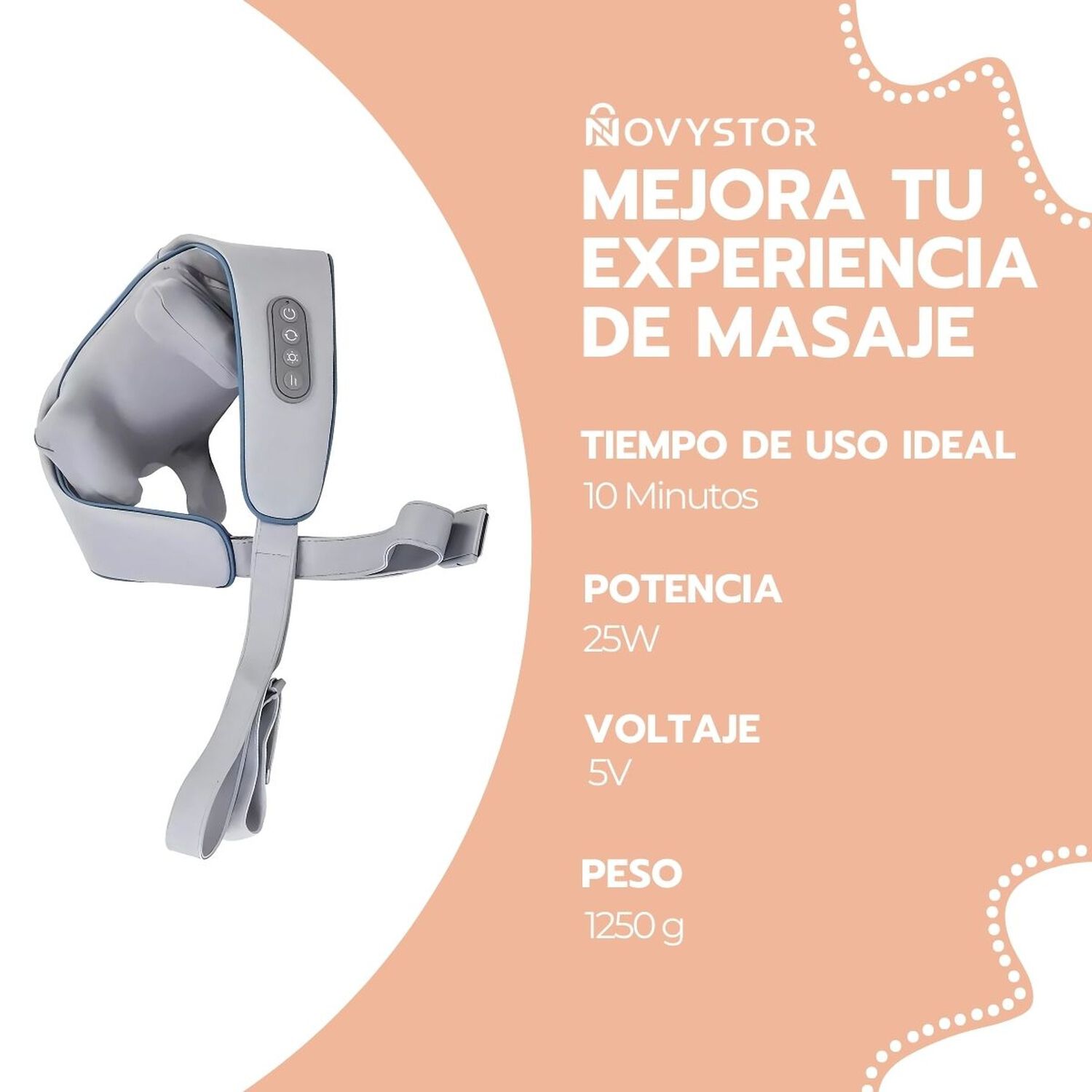Masajeador Inal&aacute;mbrico Para Cuello Y Cervical Con Calor image number 5.0