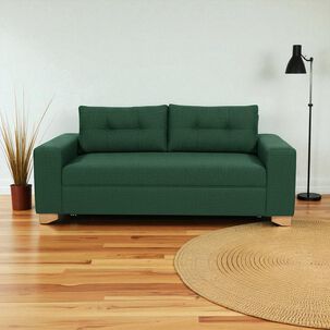 Sofa Paris Tres Cuerpos Lino Verde