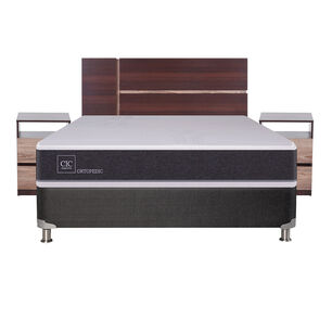 Box Spring Cic New Ortopedic B5 / 2 Plazas / Base Normal + Set De Maderas