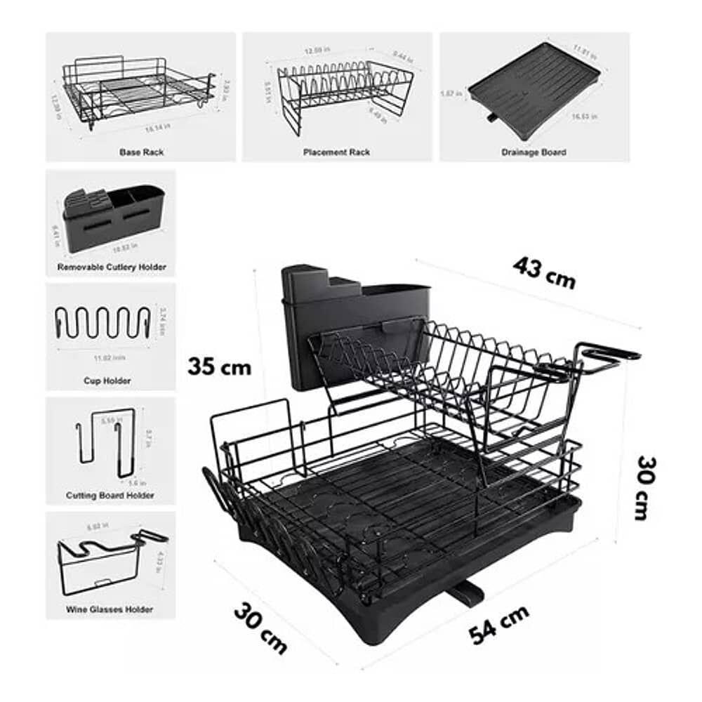 Secador Escurridor Platos 2 Niveles Desmontable Moderno image number 5.0