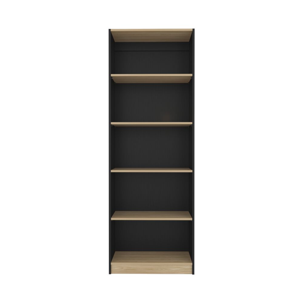Estante Organizador De Libros 180,6x62,8x29,9 Cm Negro Y Café Claro image number 3.0