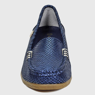 Mocasín Cuero Helen Azul Snake