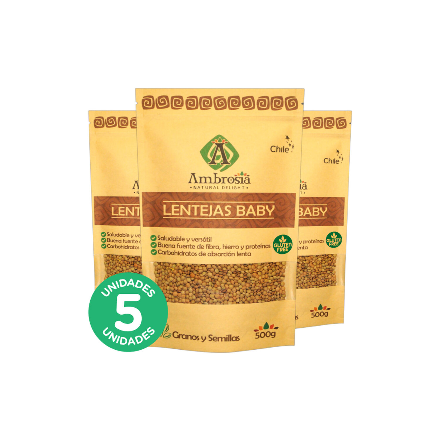 Pack 5, Lentejas Baby Libre De Gluten Y Vegana 500gr image number 0.0