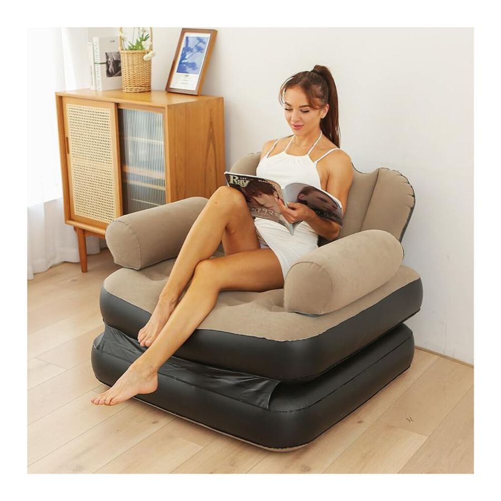 Sillon Puff Sofa Silla Inflable Doble Uso Cama Portable image number 1.0