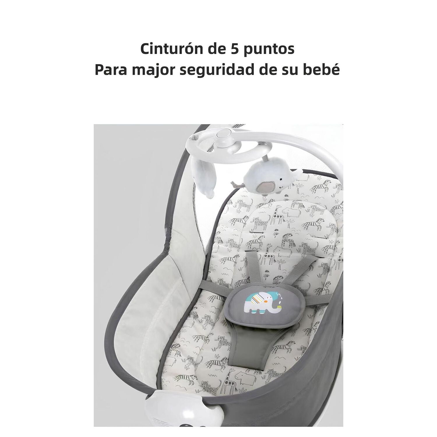Cuna Mois&eacute;s Y Columpio Con Vibraci&oacute;n 2 En 1 Lubabycas Gris image number 13.0