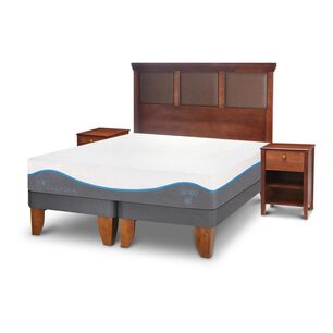 Cama Europea Cic Alaska / 2 Plazas / Base Dividida + Set De Maderas
