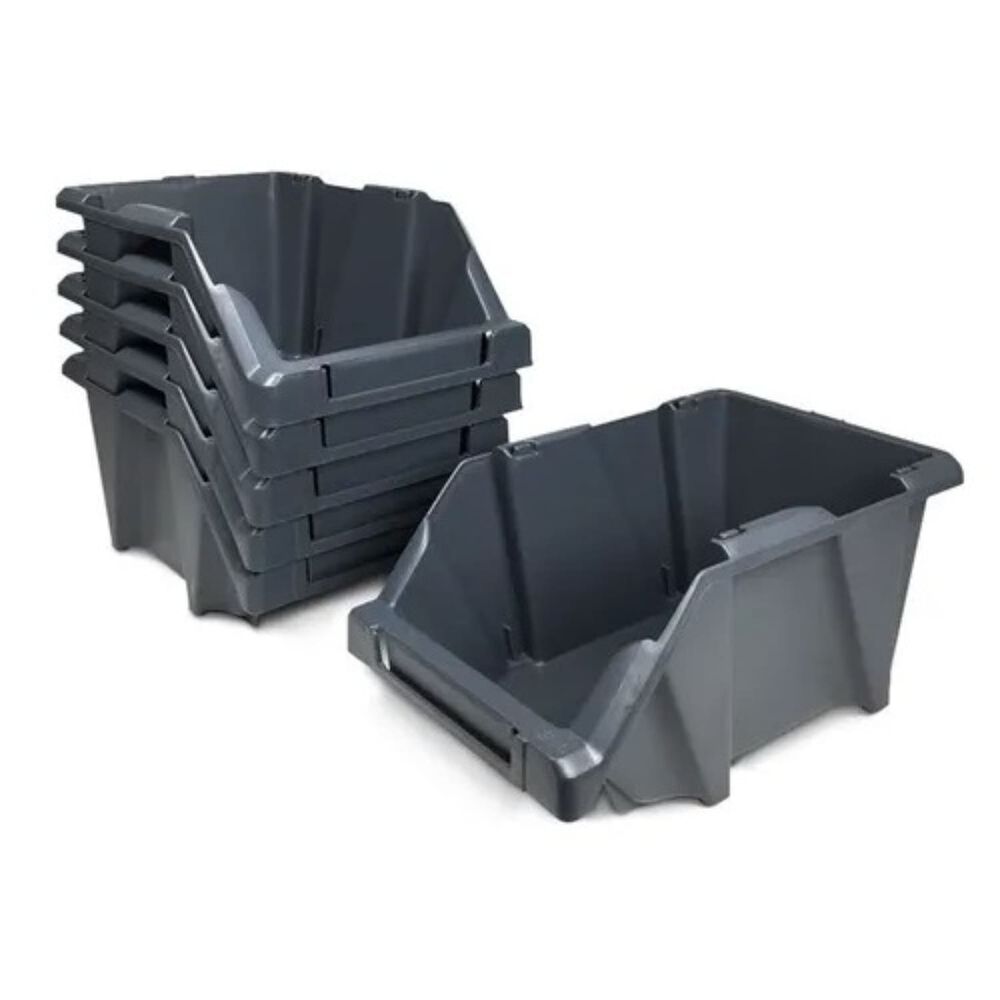 Set X 6 Organizadores Apilable #10 / Gris Oscuro Reyplast image number 2.0