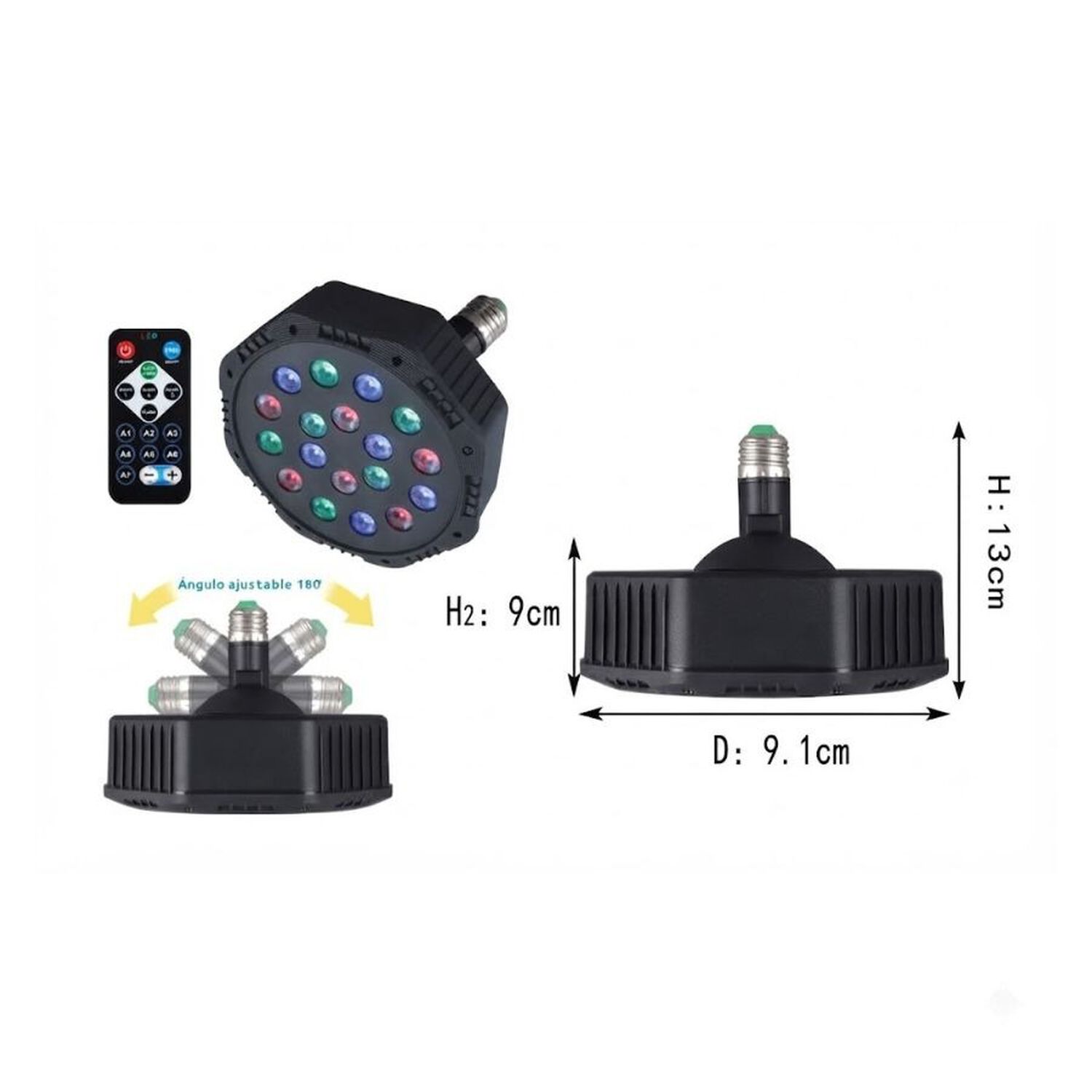 Foco Par Led Ml-18 Luces Fiesta Disco Con Control image number 4.0