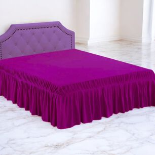 Faldon Para Cama De King Color Morado