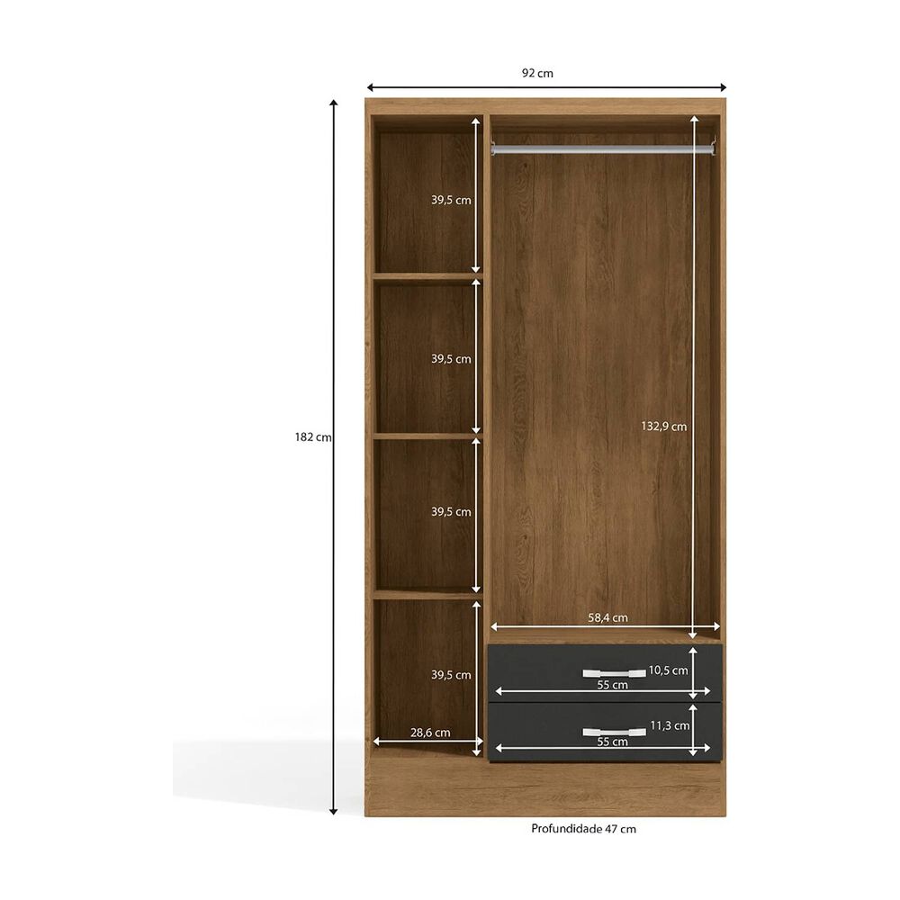 Closet Yardas Leticia Negro / Angel&iacute;n 3 Puertas 2 Cajones image number 2.0
