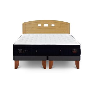 Cama Europea Cic Linea Premium / 2 Plazas / Base Dividida + Respaldo