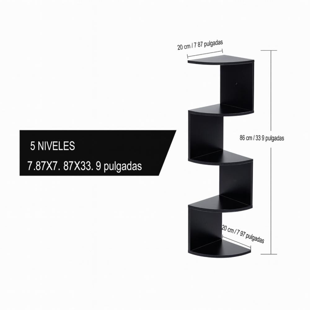 Repisa Esquinero Decorativa Minimalista 5niveles Pared Baño image number 4.0