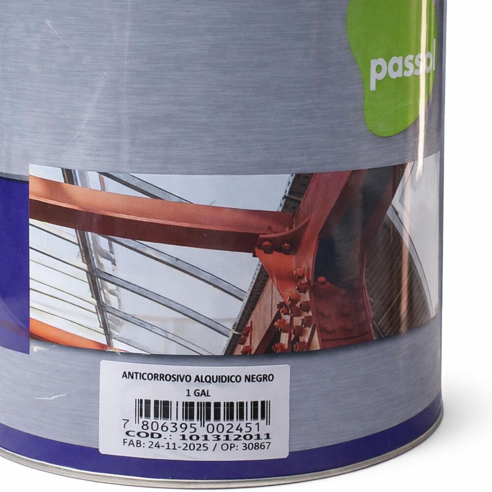 Anticorrosivo Alqu&iacute;dico Negro 1 Galon Passol (rejas,fierro image number 3.0