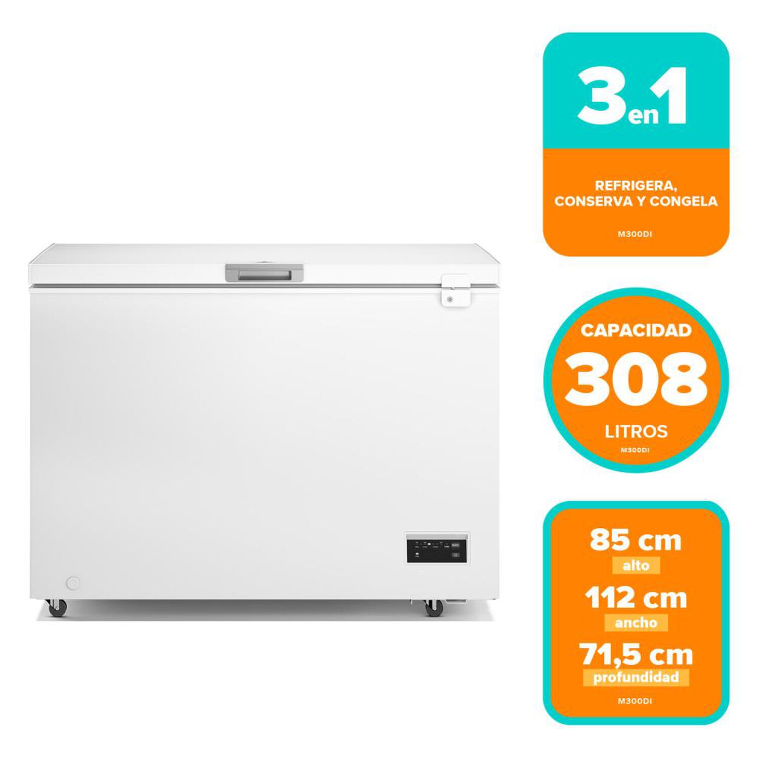 Freezer Horizontal Mademsa M300di / Fr&iacute;o Directo / 308 Litros / D image number 6.0
