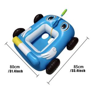 Flotador Autito Inflable Con Pistola Lanza Agua Azul