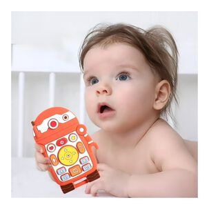 Mordedor De Silicona Robot Para Bebés Rojo