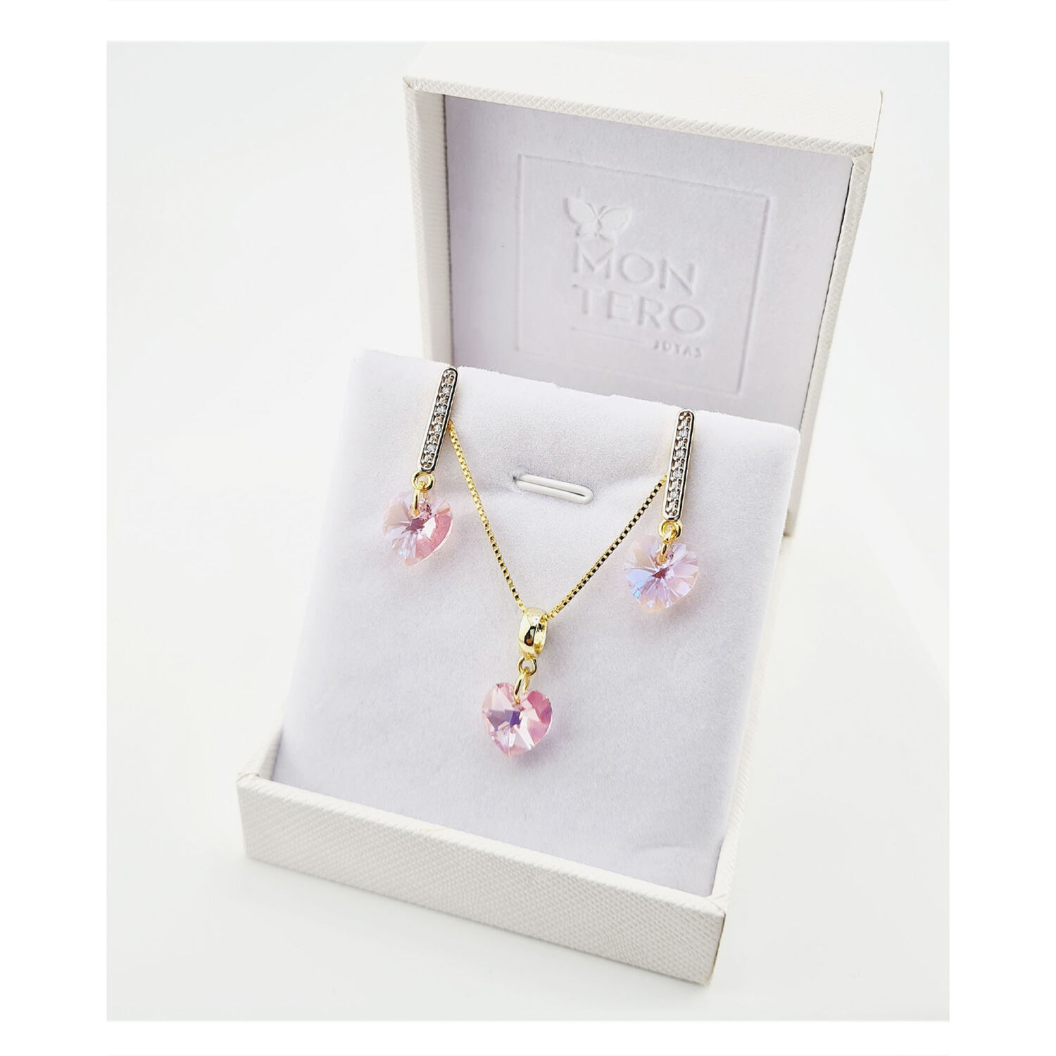 Conjunto Romance Gold Cristales Genuinos Light Rose image number 1.0