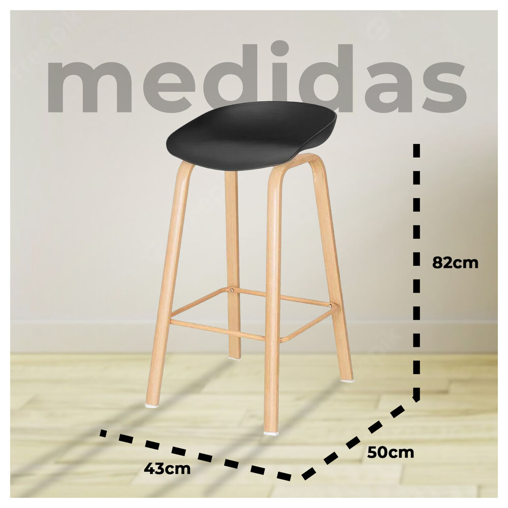 Silla Taburetes Altas De Bar Con Patas De Metal image number 6.0