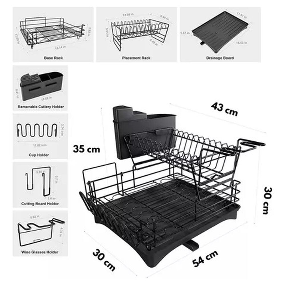 Secador Escurridor Platos 2 Niveles Desmontable Moderno image number 5.0