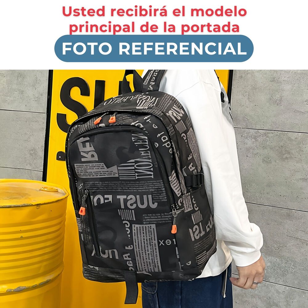 Pack Mochila Lonchera Estuche Grande 49cm Juvenil Y Escolar Grey image number 2.0