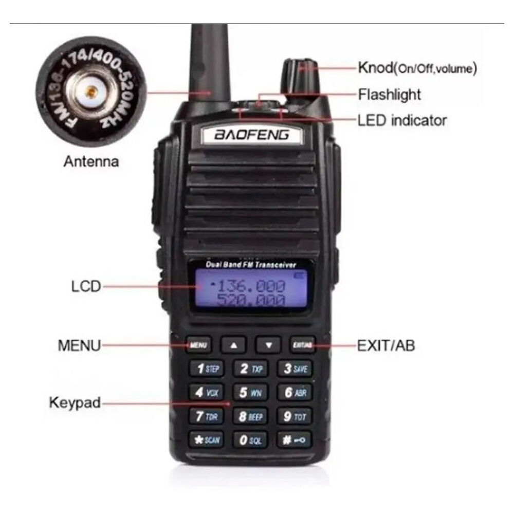 Radio Transmisor Beofeng 2 Vias 1 Watt Led Uv-82 image number 1.0