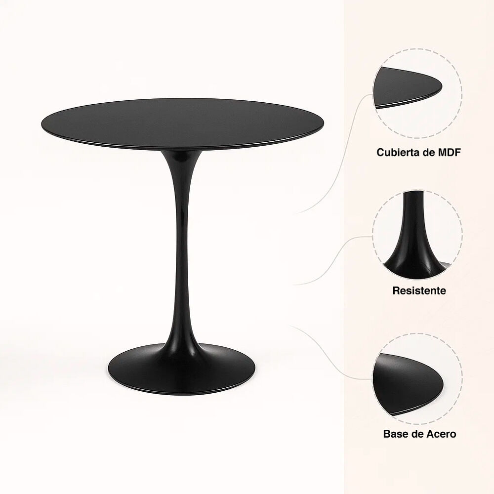 Mesa De Comedor Tulip 80cm - Negra image number 9.0