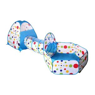 Juguete Carpa 3 En 1 Tunel Piscina De Pelotas Infantil Azul