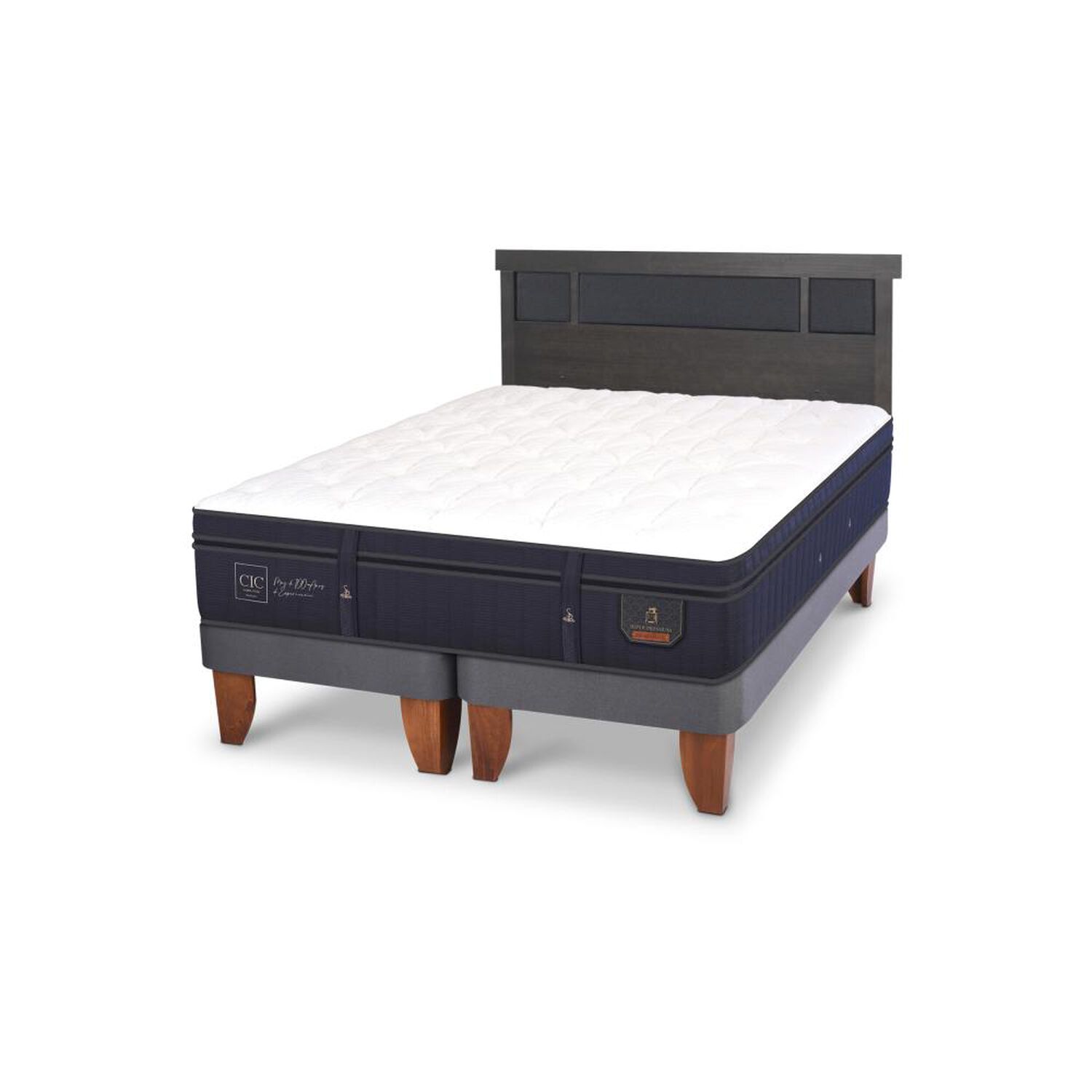 Cama Europea Cic Super Premium / 2 Plazas / Base Dividida + Respaldo image number 3.0