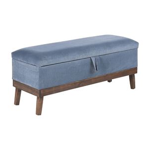 Banqueta Con Ba&uacute;l Incy Azul Petr&oacute;leo Felpa 120x40x50 Cm M&aacute;xima Design